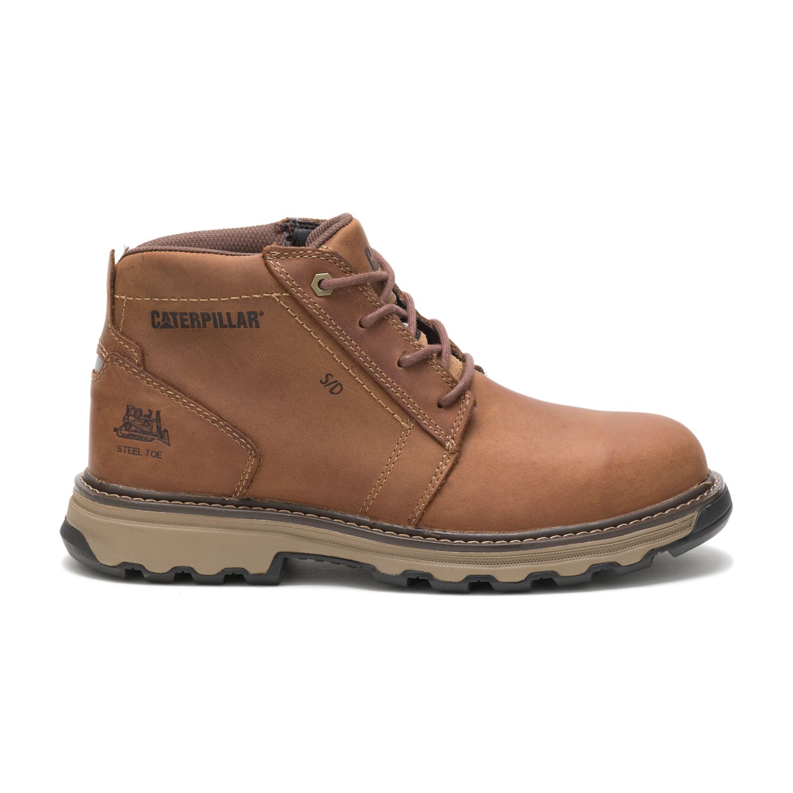 Caterpillar Boots Pakistan Sale - Caterpillar Parker Steel Toe Mens Steel Toe Boots Dark Beige (972034-TWY)